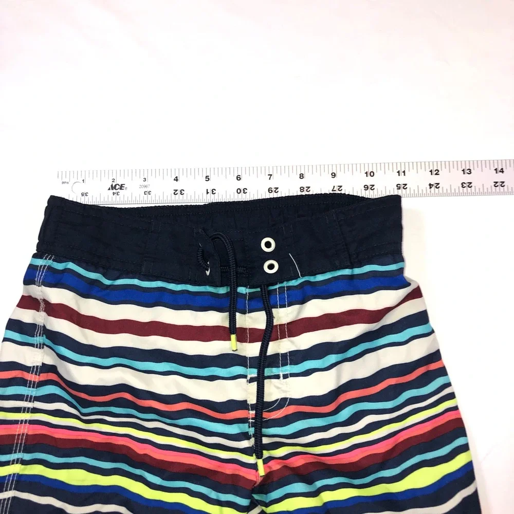 Boys Tek Gear Dry Tek Shirt and Gymboree Striped Board Shorts Swim Set Navy Blue